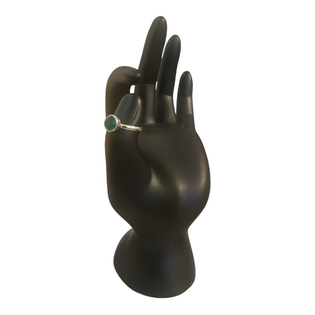 Sterling Silver Ring With Green Stone